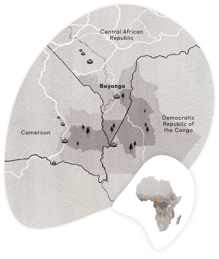 Map of Dzanga-Sangha Protected Area